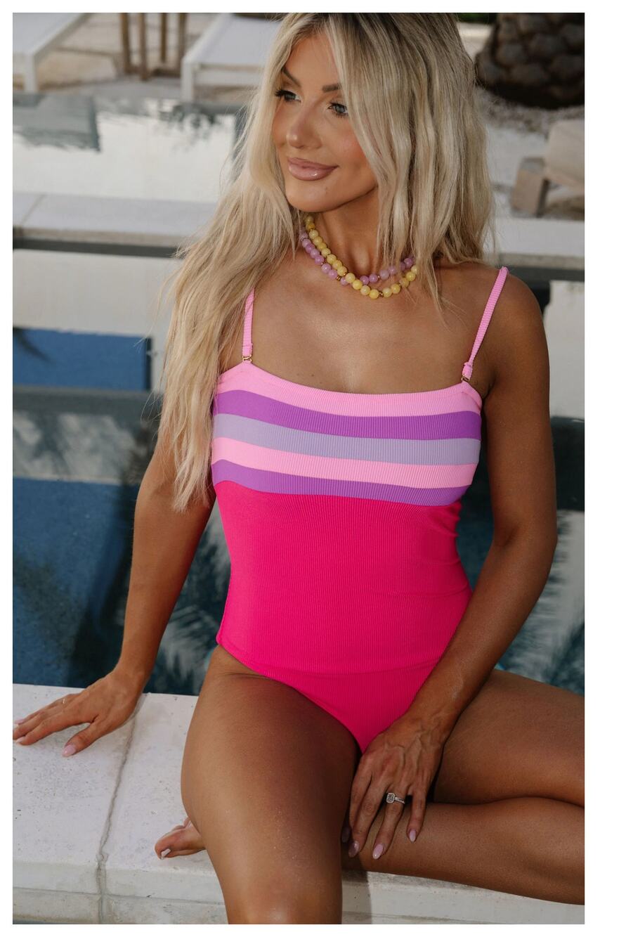NWT Beach Riot Jessa Stripe One-Piece Swimsuit Size Large